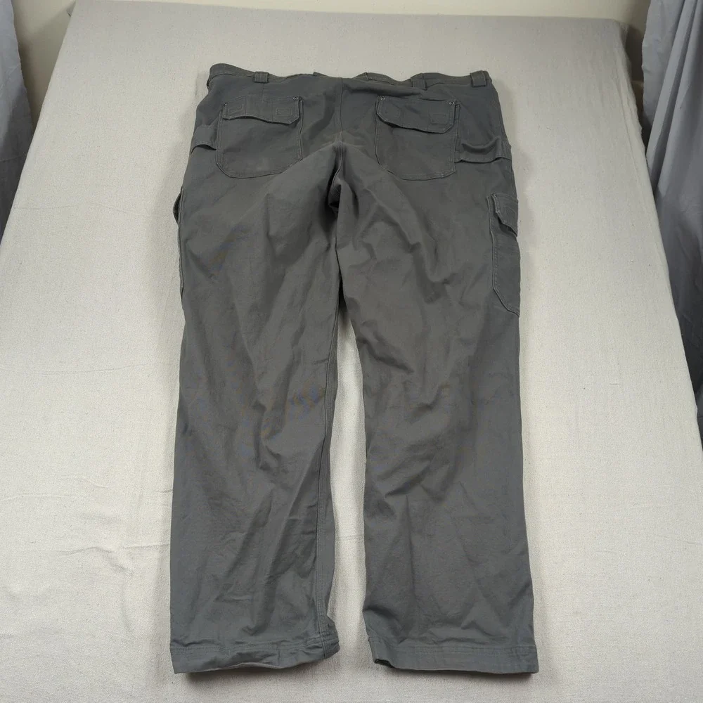 Duluth Trading Pants Mens 48x34 Khaki Flex Fire Hose Cargo Relaxed Utility
